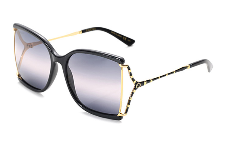 GUCCI Женские солнцезащитные очки черные золотые, Black Gold — фото 2