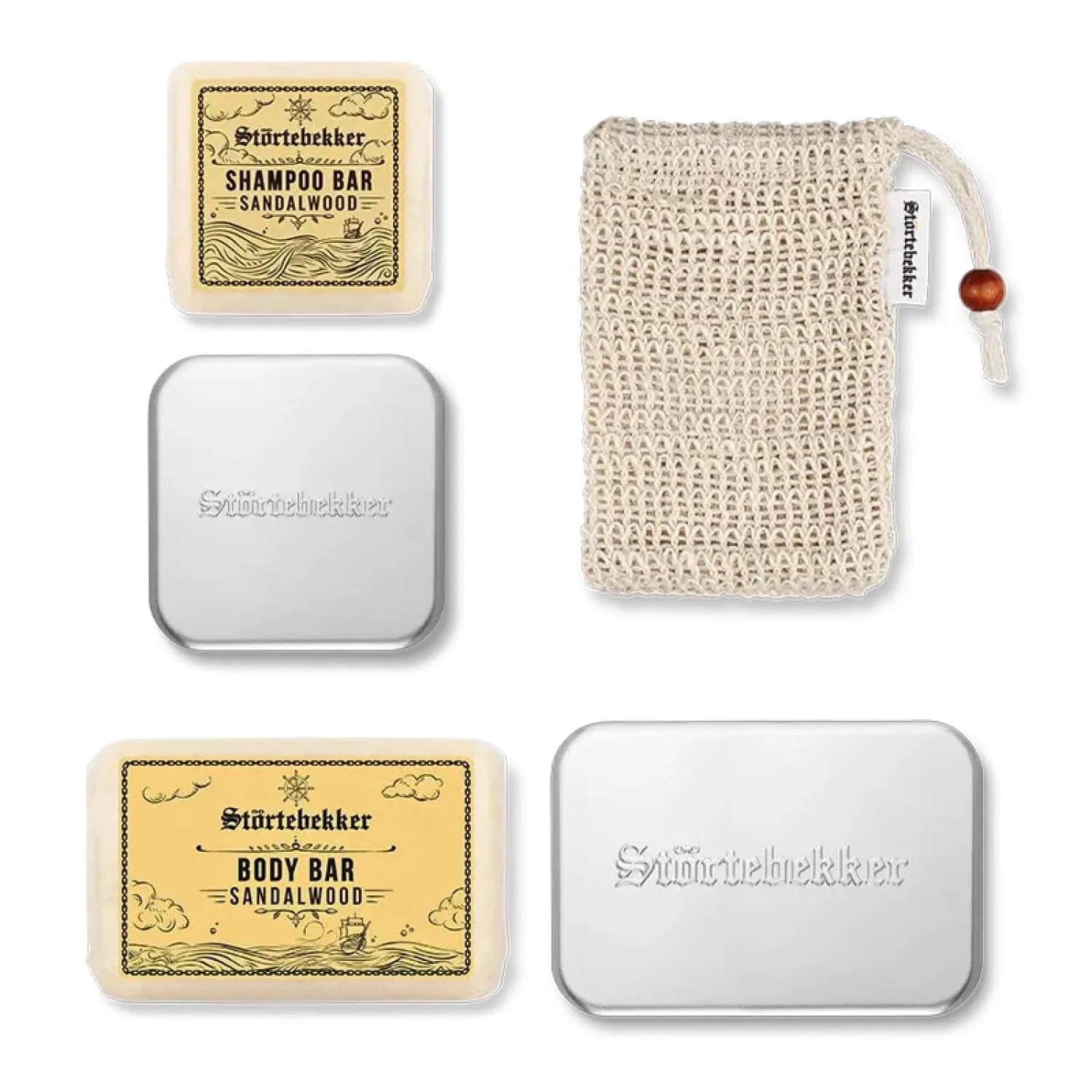 Набор твердого шампуня и геля для душа Störtebekker «Сандал» Störtebekker Shaving Accessories, Sandalwood