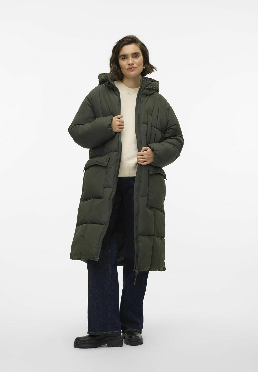 

Зимнее пальто VMELANORANJA LONG COAT Vero Moda, темно-зеленый