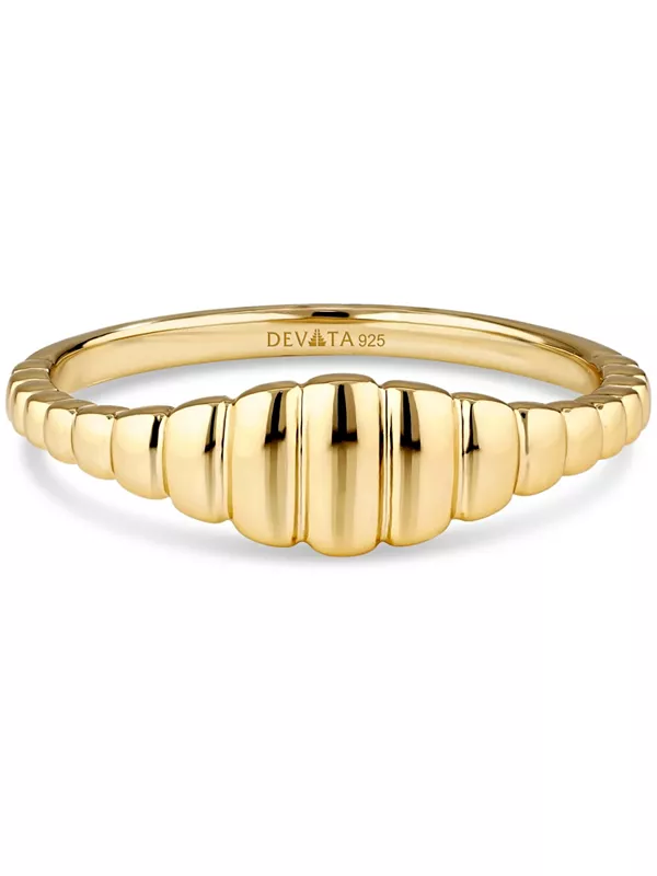 

Ребристое кольцо из позолоченного серебра 925 пробы, размер Devata, gold