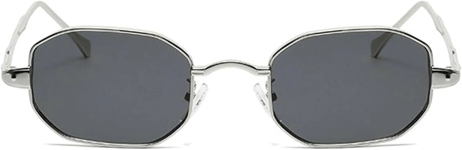 

Женские квадратные солнцезащитные очки с металлической оправой, дизайнерские, модные, многоугольные, черные, прямоугольные, с защитой от УФ-излучения UV400 helena, C2