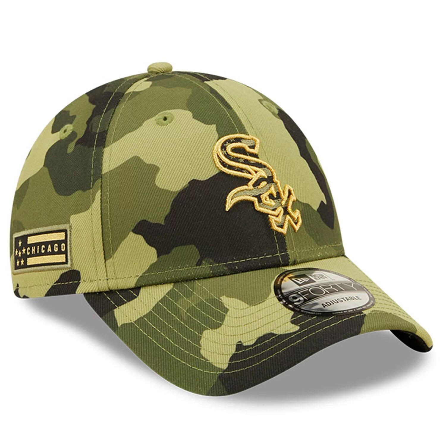 

Мужская регулируемая кепка New Era Camo Chicago White Sox 2022 Armed Forces Day 9FORTY Snapback