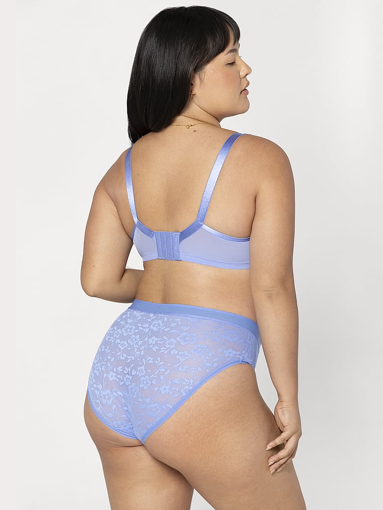 

Трусики с высоким вырезом из гладкого кружева Curvy Couture, синий