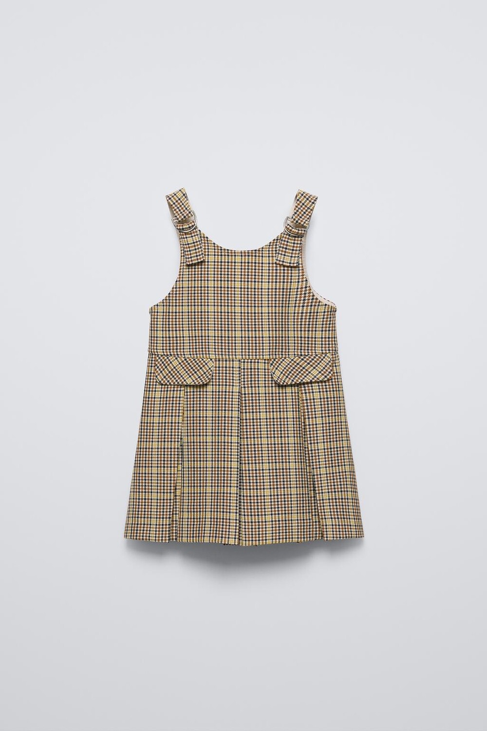 

Платье-сарафанак в клетку с плиссами ZARA, желтый