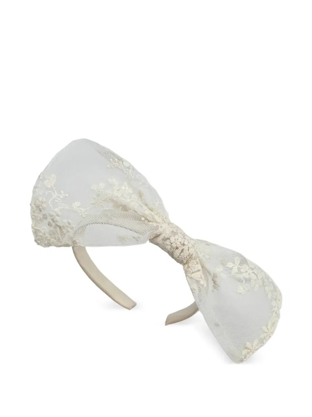Повязка для волос с кружевным бантом La Stupenderia, нейтральный