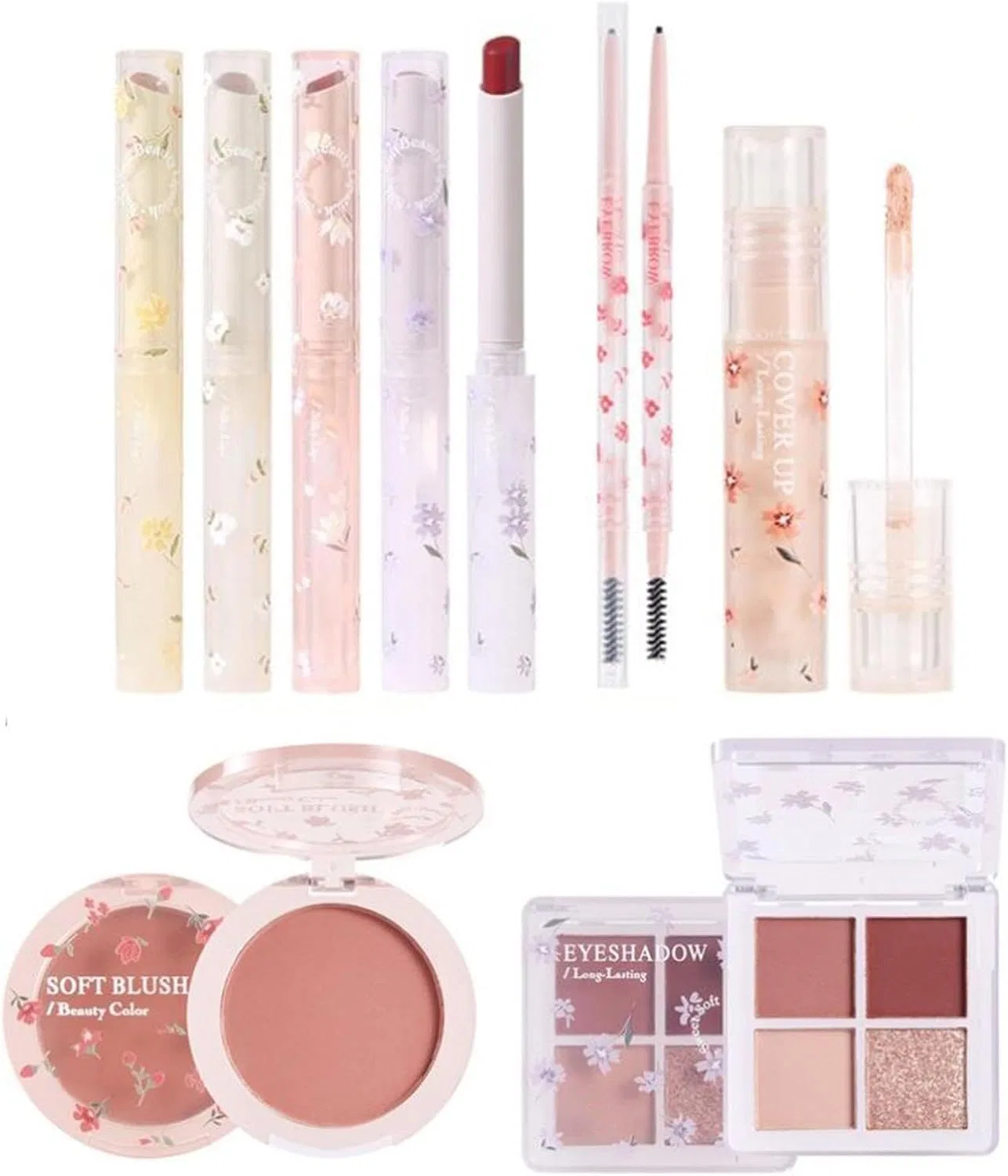 Набор косметики для начинающих Full Makeup Kit, 8 предметов, белый
