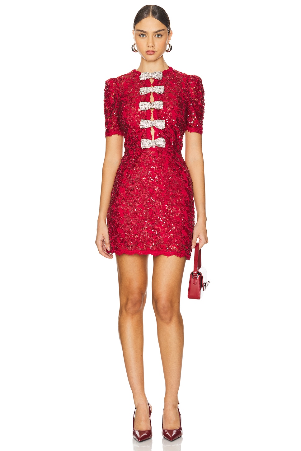 

X nicky hilton leyla мини-платье Rebecca Vallance, red