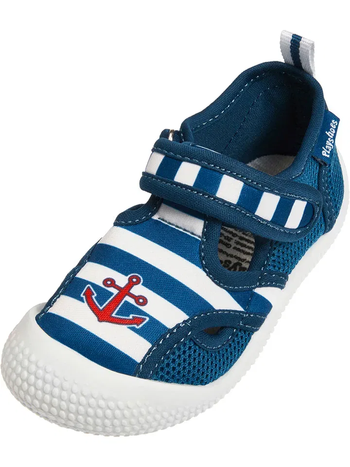 Босоножки с узором, Playshoes, темно-синий — фото 4
