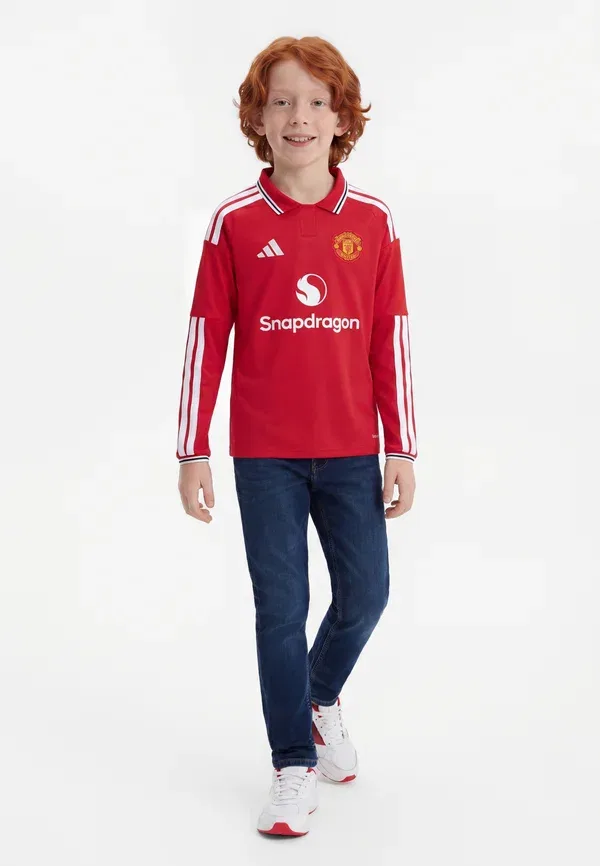 Футболка Adidas Performance Manchester United Home Kids, длинный рукав, красный