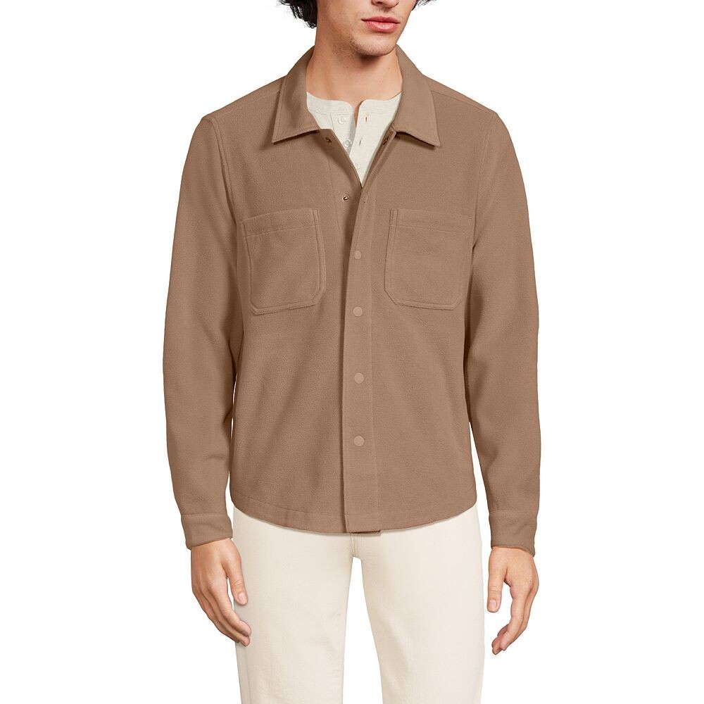 

Мужская флисовая куртка-рубашка Lands End Lands' End, цвет Honey Beige