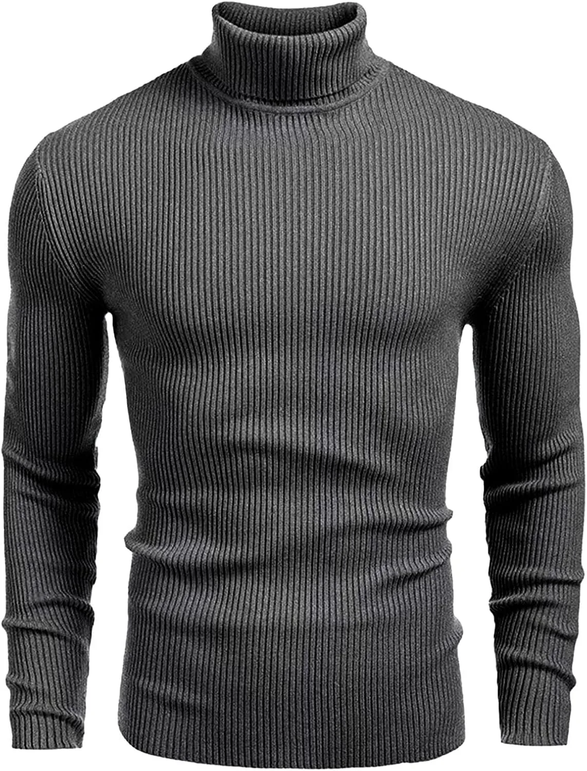 Мужской свитер с воротником-стойкой Slim Fit, теплый, с длинными рукавами — фото 4