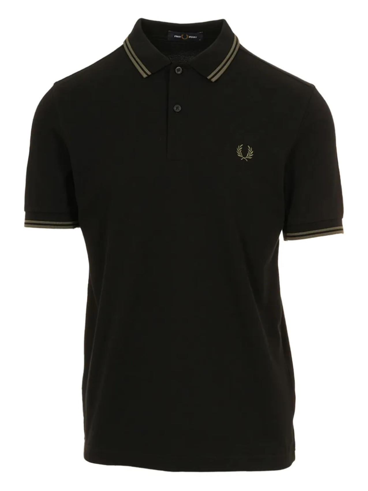 

Рубашка-поло с полосатой отделкой Fred Perry, черный