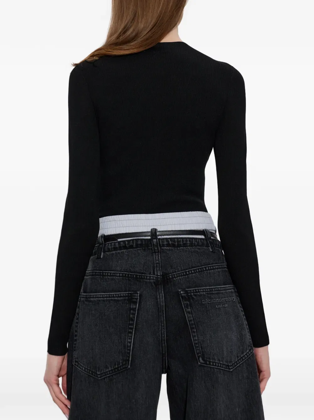 Футболка с длинными рукавами Alexander Wang, черный — фото 4