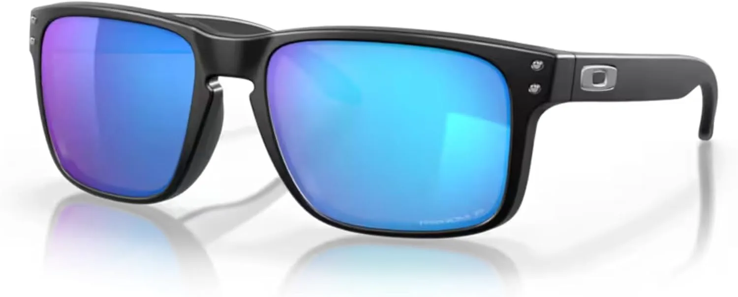 

Мужские квадратные солнцезащитные очки OAKLEY Holbrook OO9102 + комплект аксессуаров: ремешок и чехол из микрофибры, Matte Black/Prizm Sapphire Polarized