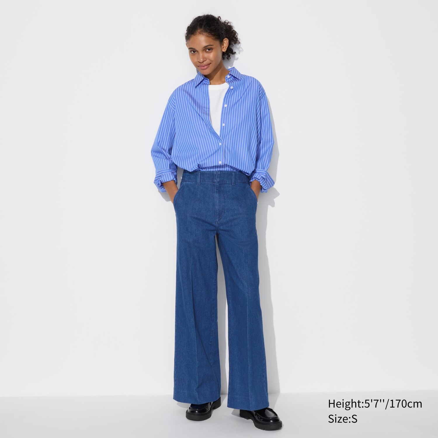 

Широкие джинсы UNIQLO, синий