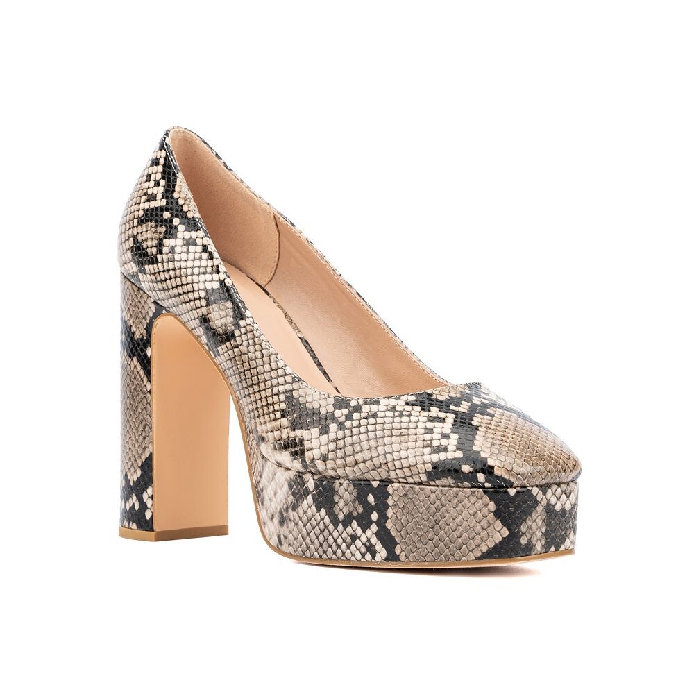Черные женские туфли на каблуке New York & Company Ryla, цвет Beige Snake
