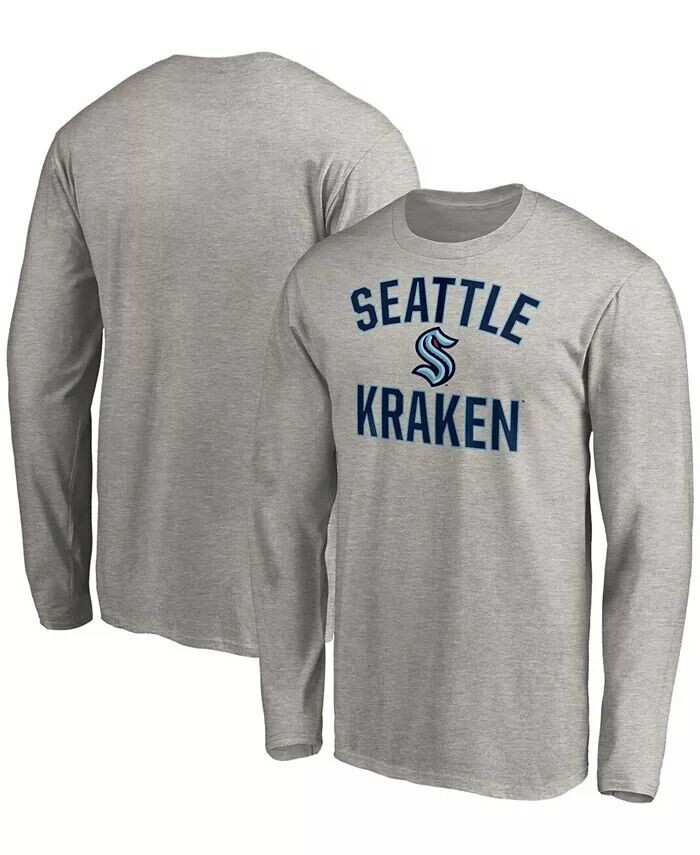

Мужская футболка с длинным рукавом Heather Grey Seattle Kraken Victory Arch Fanatics