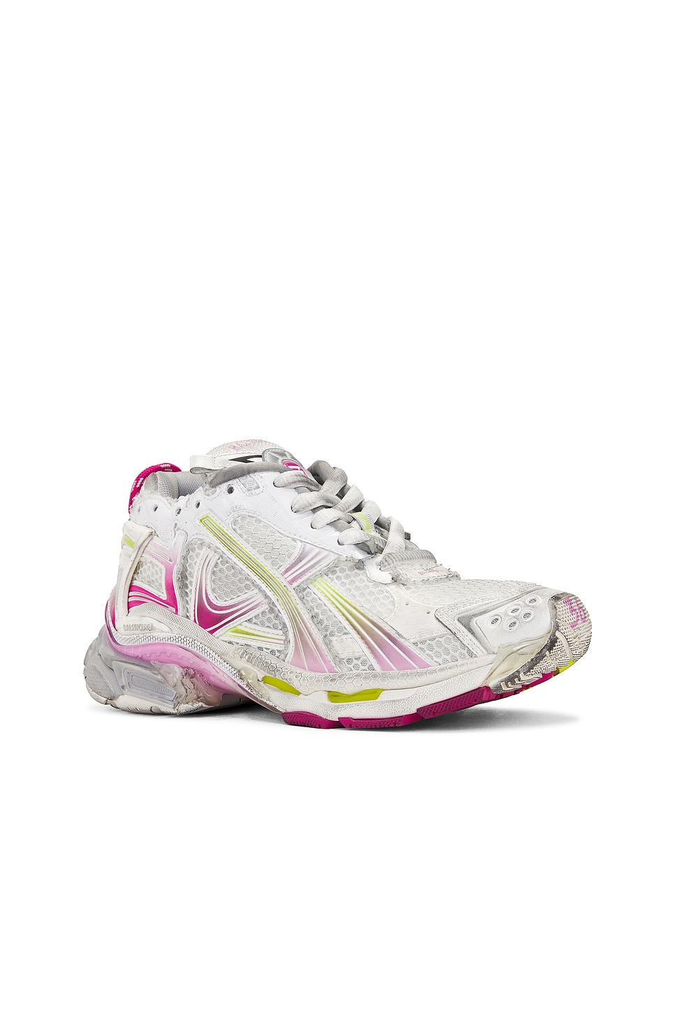 Беговые кроссовки Runner Gradient Balenciaga, White, Pink, Grey, & Fluo Yellow — фото 2