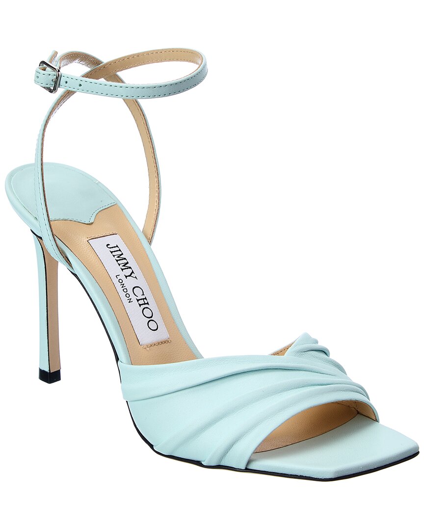 Джимми Чу Бэйзил 95 Кожаные сандалии Jimmy Choo, синий