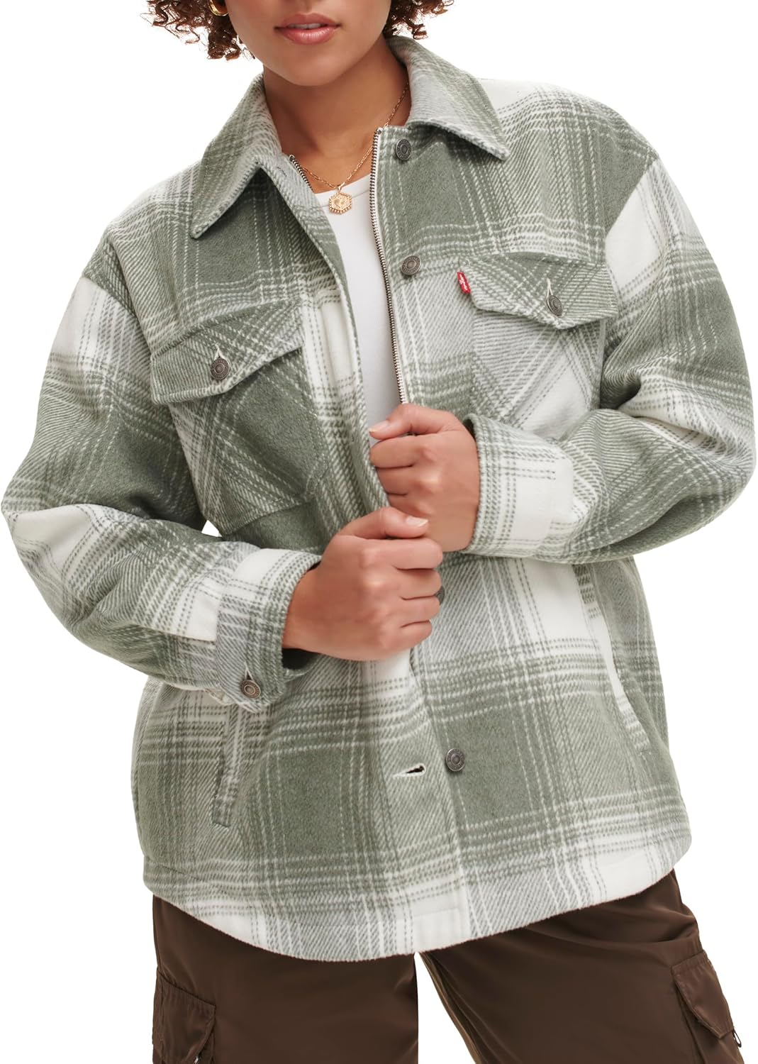 

Levi's Женская повседневная рубашка-куртка, Agave Plaid