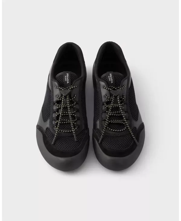 Кроссовки Speedrock из кожи и сетчатой ткани Prada, Black — фото 4