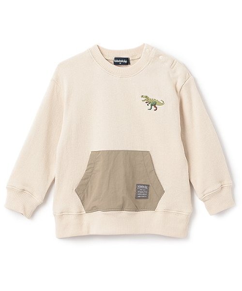Толстовка с карманом и вышивкой динозавра Kladskap, Light beige