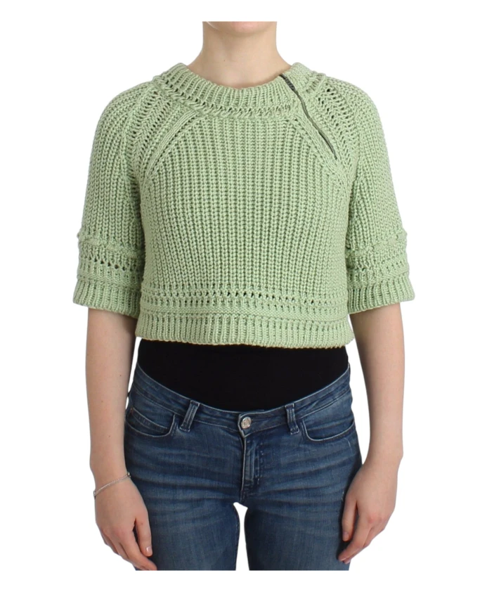 

Укороченный вязаный свитер Ermanno Scervino, зеленый