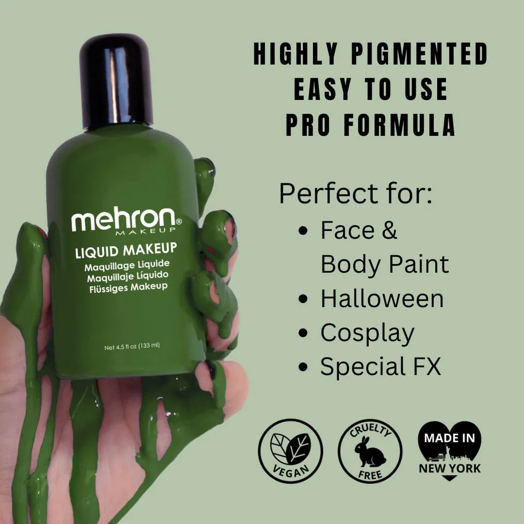 Жидкий грим для лица «Liquid Make-Up» зеленый от Mehron Mehron — фото 2