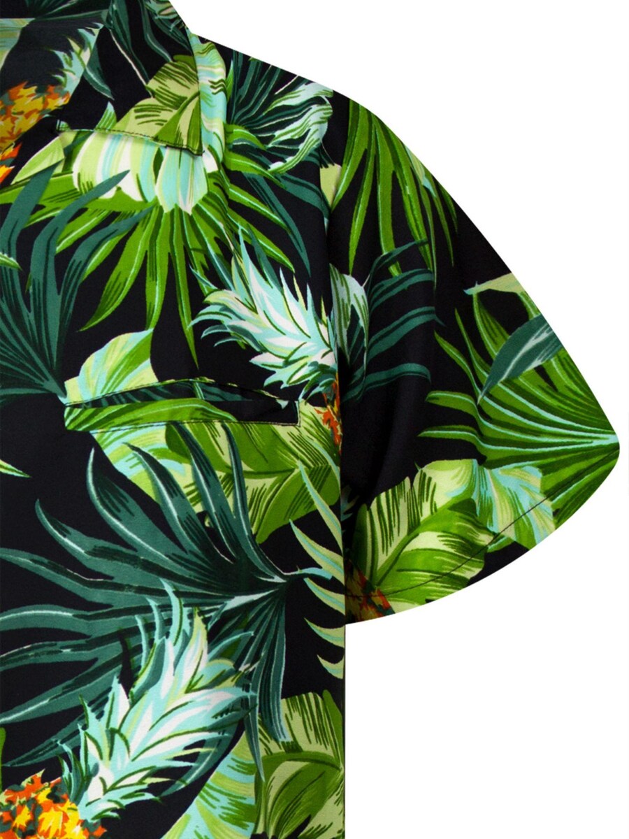 Рубашка на пуговицах классического кроя King Kameha Pineapple Leaves, черный — фото 4