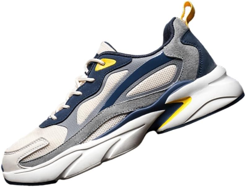 

Мужские модные дышащие спортивные кроссовки с толстой подошвой и шнуровкой, с ретро дизайном с круглым носком, противоскользящие, подходят для повседневной ходьбы и занятий спортом Clolinde, бежевый