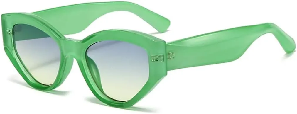 

Модные солнцезащитные очки «кошачий глаз» большого размера для женщин и мужчин, винтажные очки с градиентной оправой и защитой от УФ-излучения UV400 HHZZYVY, Green