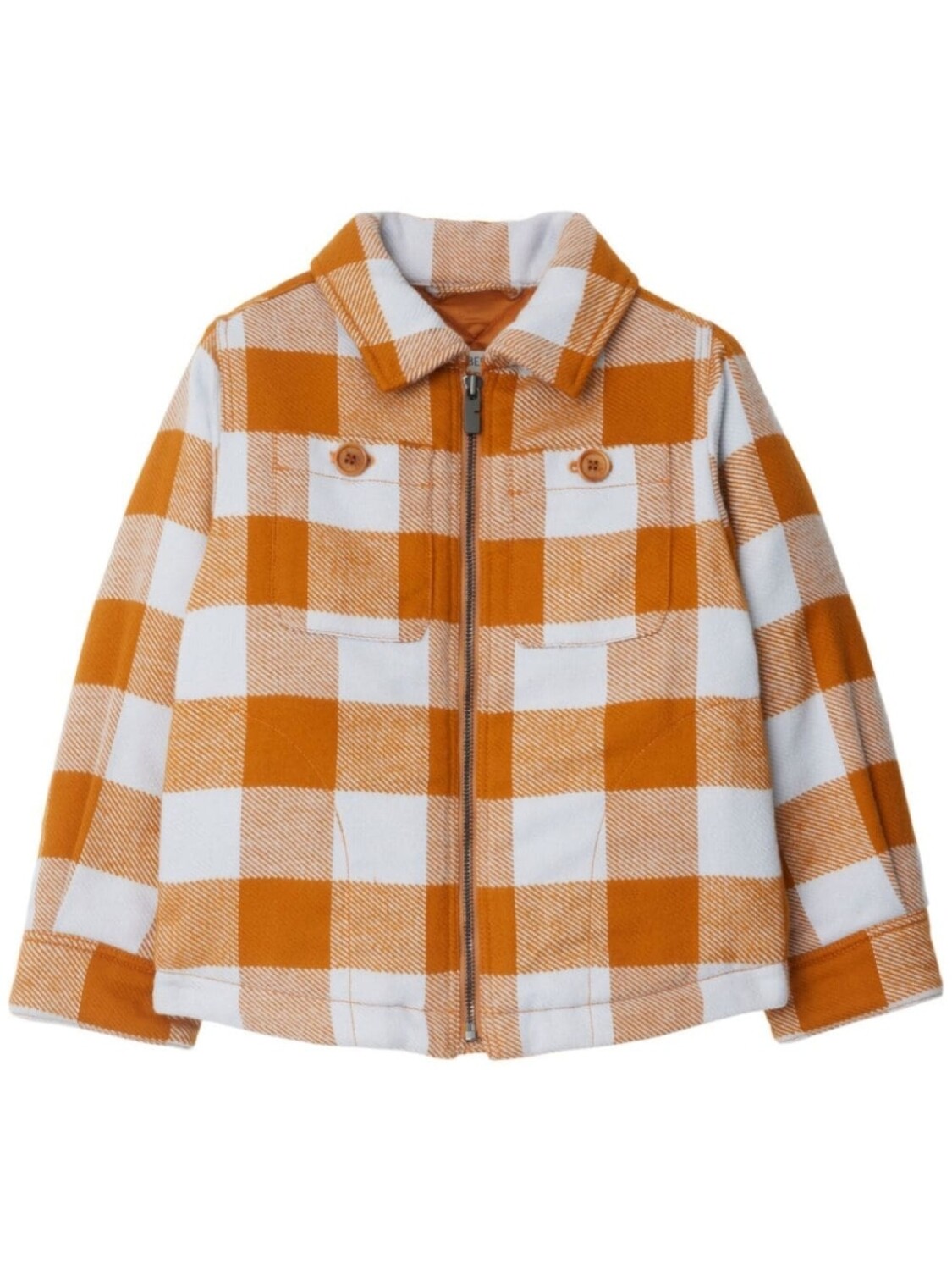 

Burberry Kids хлопковая куртка с принтом в клетку, оранжевый