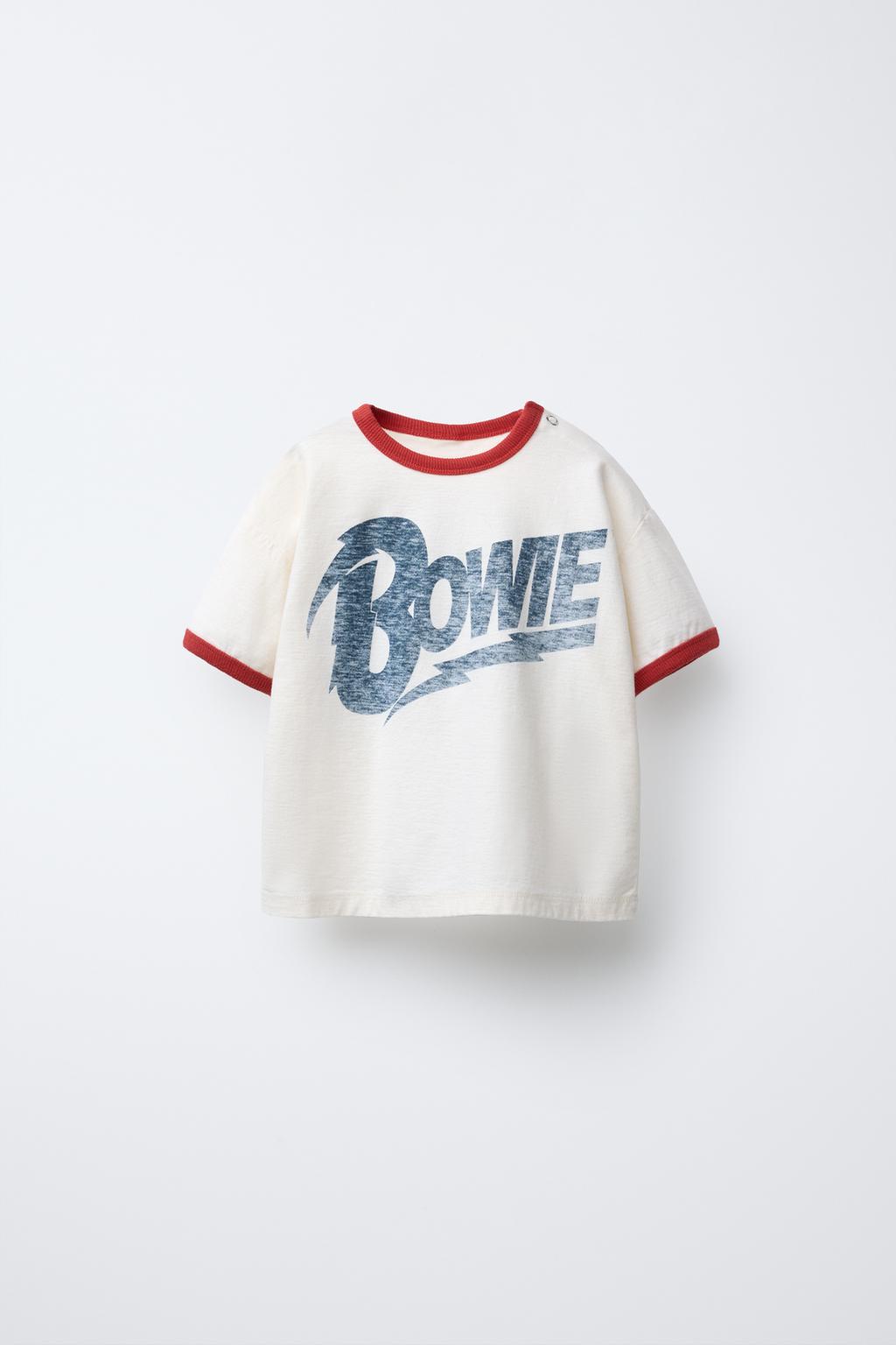

Футболка с принтом bowie ZARA, экрю