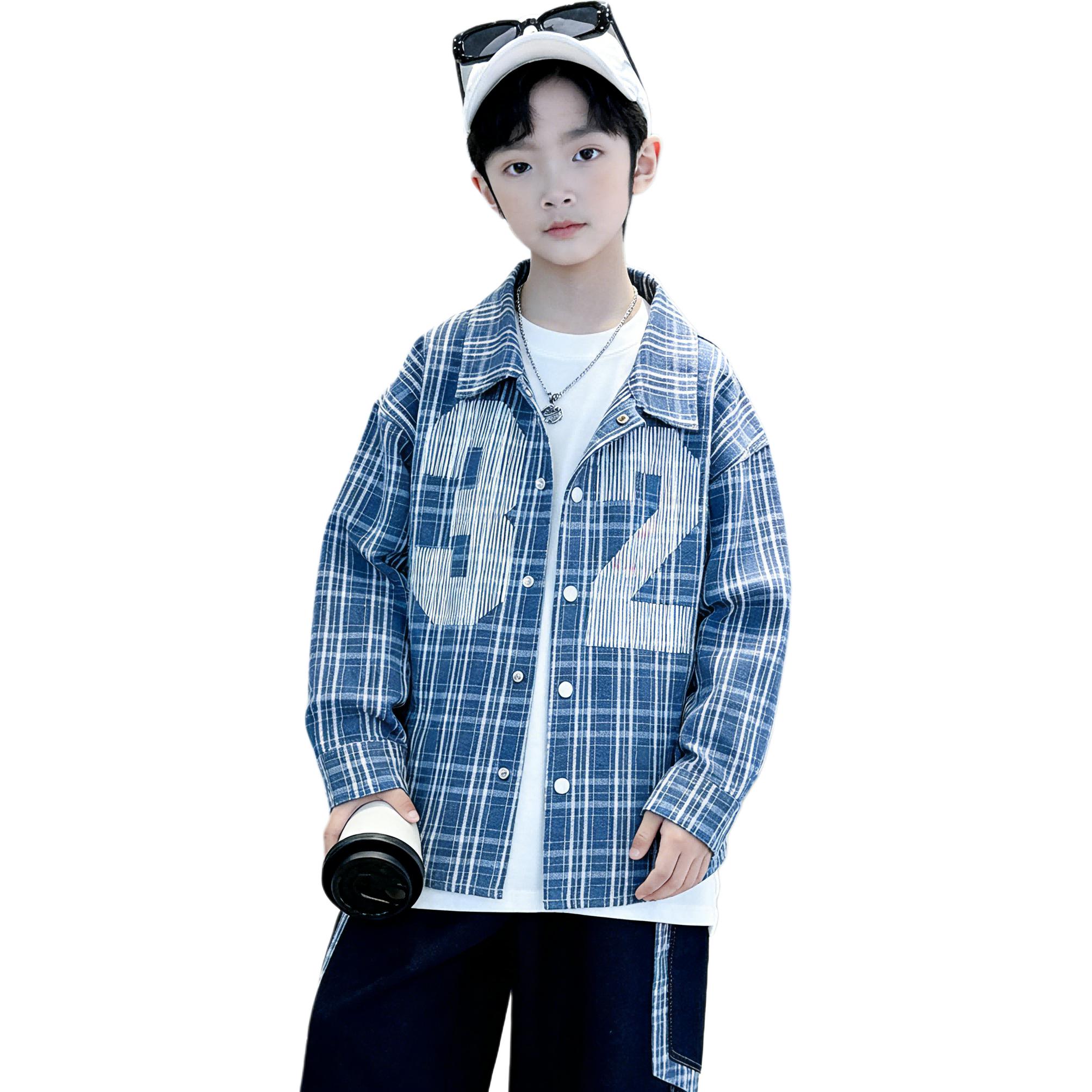 

Рубашка с лацканами Grade School Casual Shirts Lapel Moderate EASTERN CAMEL, синий