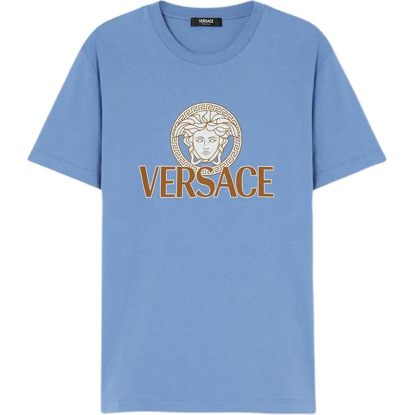 Футболка с принтом Medusa Head VERSACE синяя