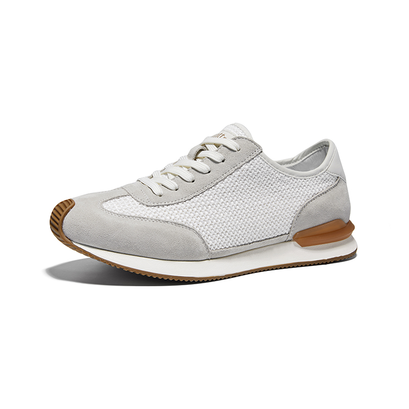 

Hautton Jeans Низкие повседневные мужские кроссовки бело-серые, цвет White Gray