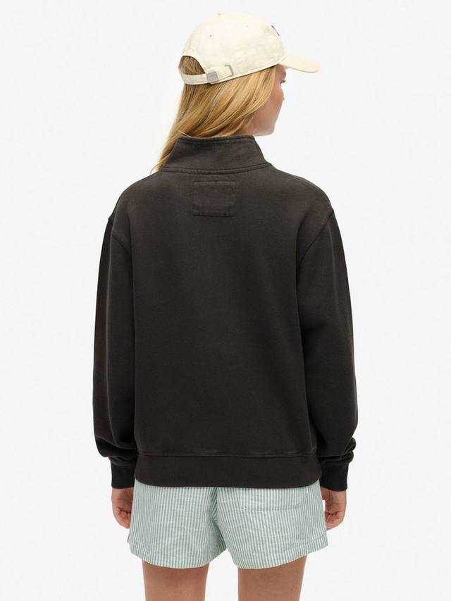 Свитшот Athletic Essentials свободного кроя полузастежка из хлопка Superdry, Charcoal — фото 2