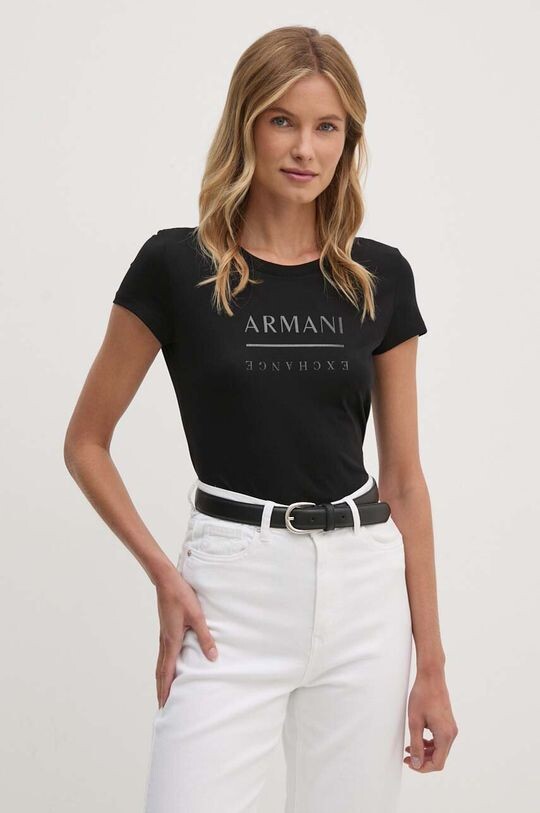 

Хлопковая футболка Armani Exchange, черный