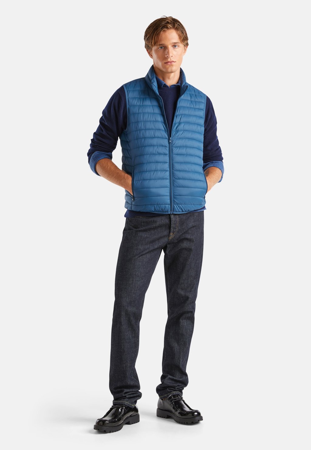 

Жилет SLEEVELESS PUFFER WITH WADDING United Colors of Benetton, сине-серый