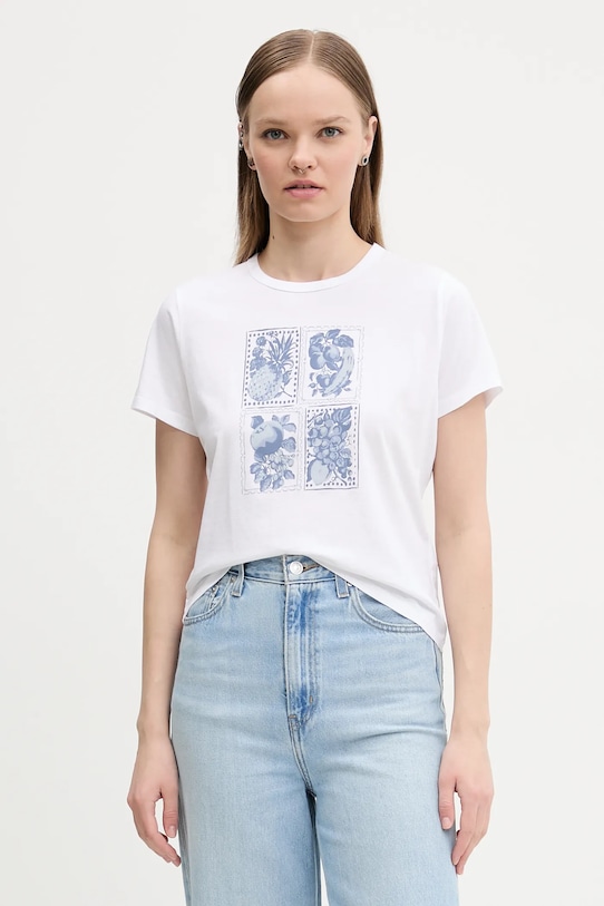 

Хлопковая футболка Abercrombie & Fitch, белый