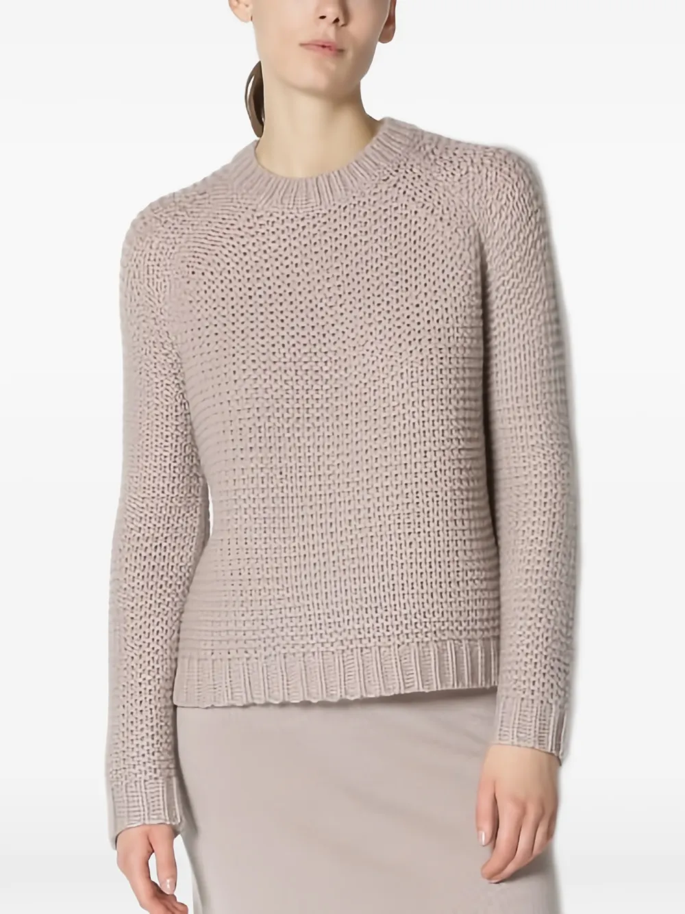 

Джемпер с круглым вырезом в резинку Sminfinity, нейтральный