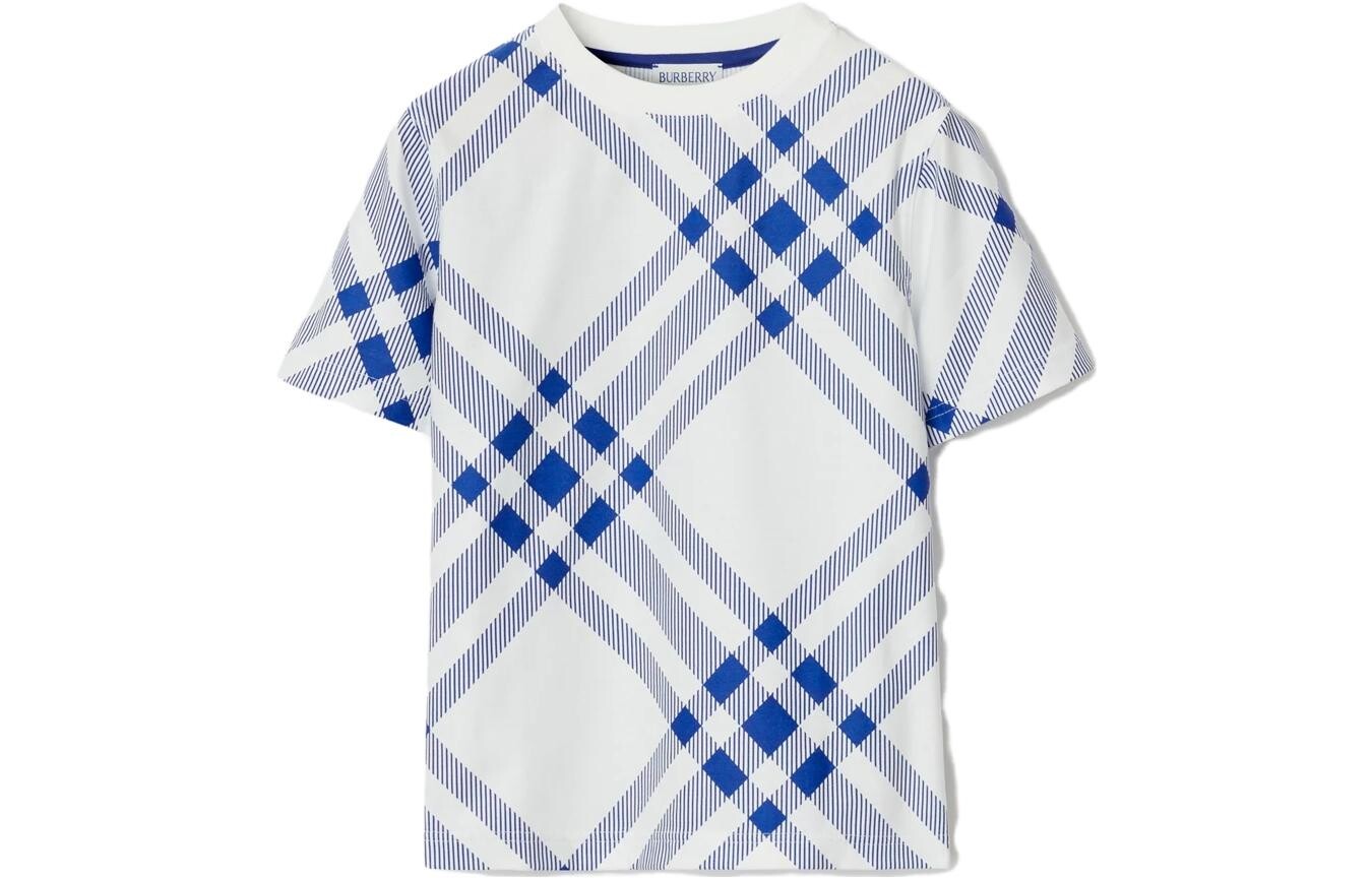 

Футболка детская Burberry, белый / синий