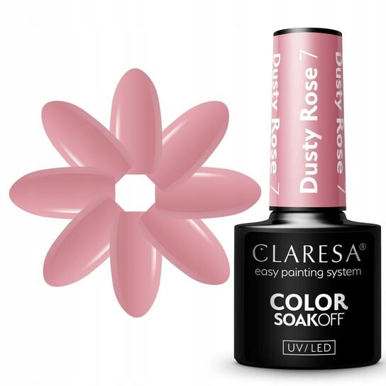 

Гибридный лак для ногтей, Dusty Rose 7 Claresa
