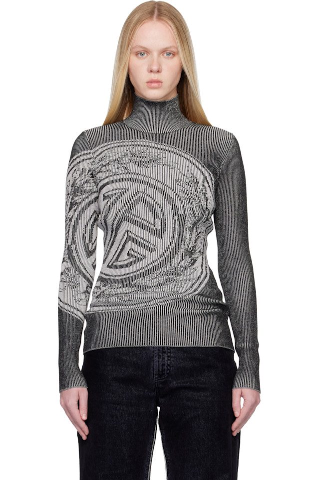 

Jean Paul Gaultier Серая водолазка с рисунком «лавровый венок»