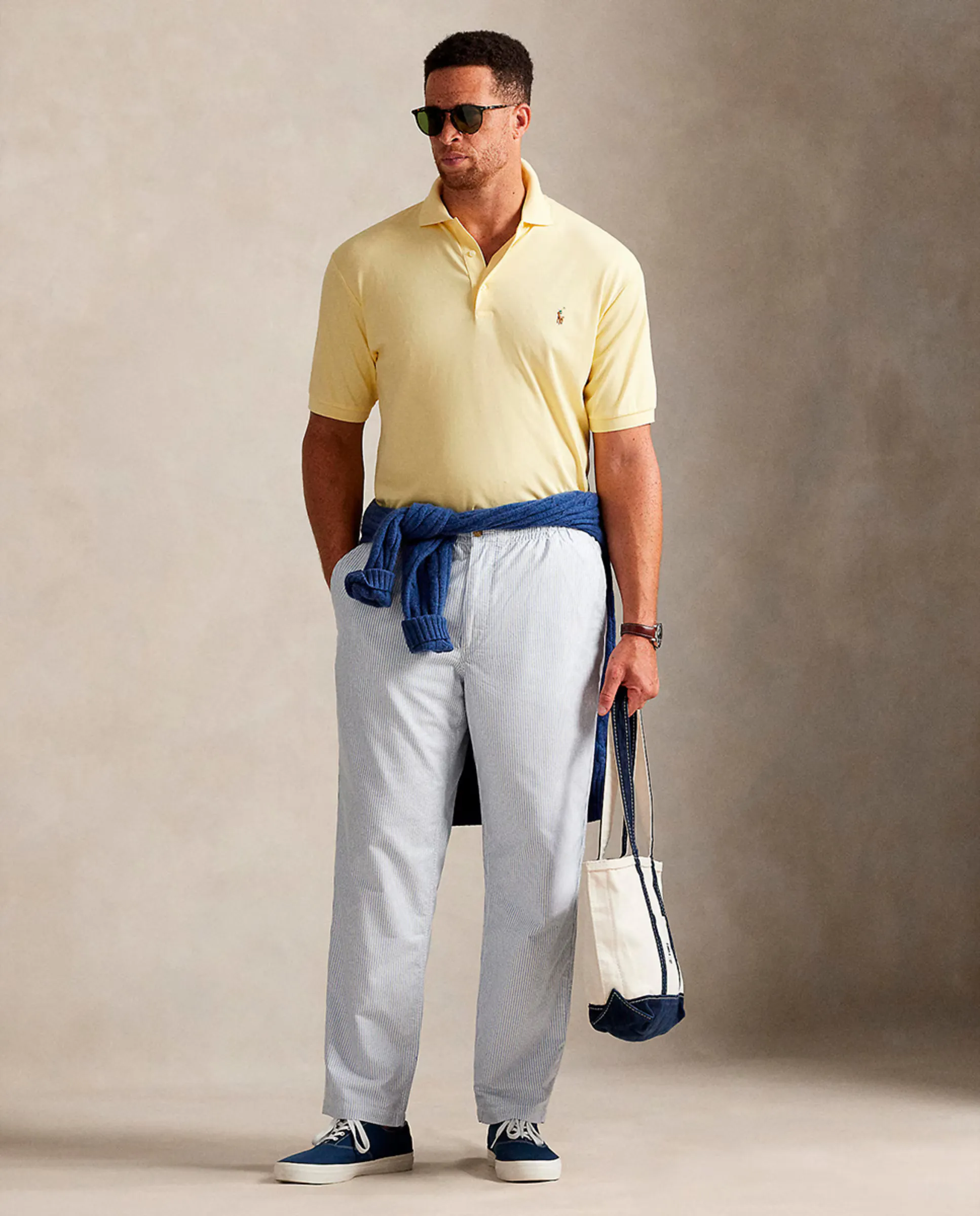

Брюки мужские классического кроя Oxford Prepster больших размеров Polo Ralph Lauren, светло-голубой