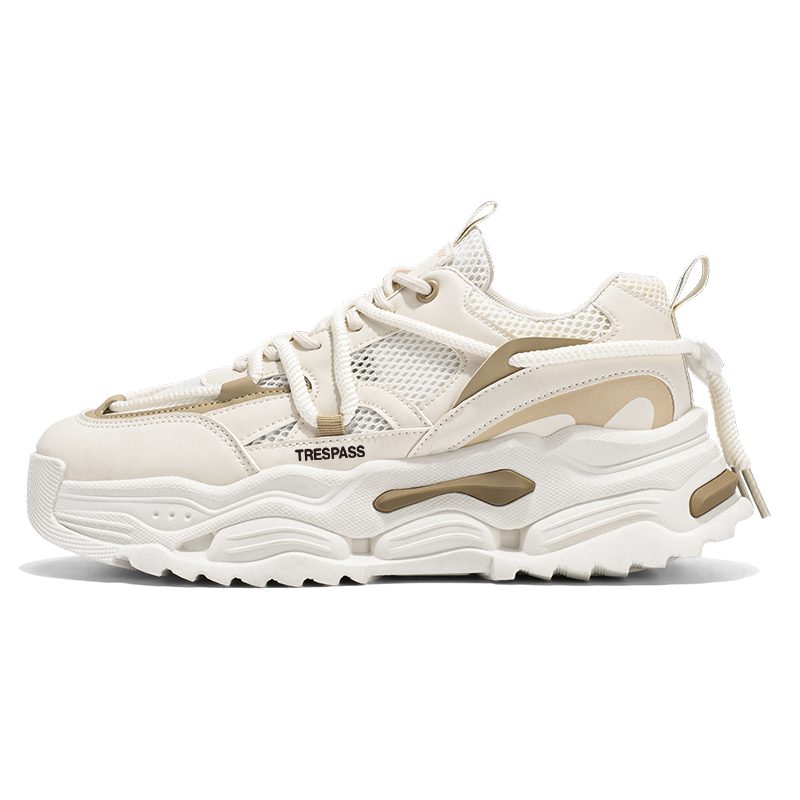 

TRESPASS Низкие массивные кроссовки с увеличенной высотой амортизации мужские бежево-хаки, цвет Beige Khaki