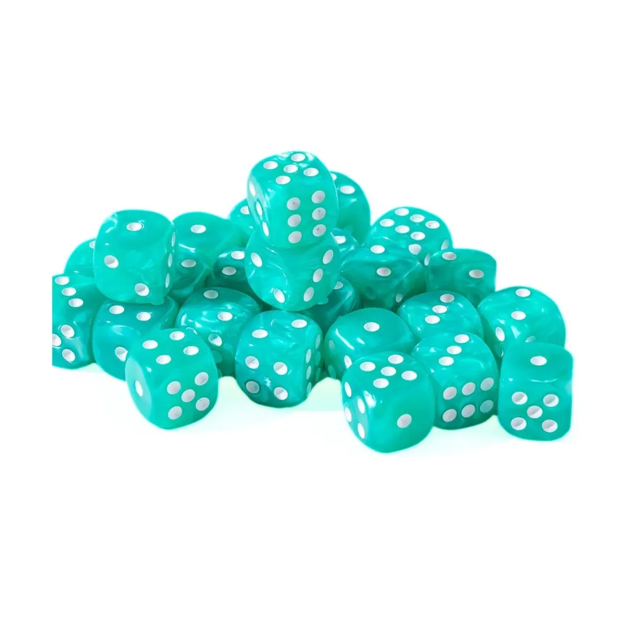 

12 мм d6 Shallow Bay с белым (25), Dice - 25 Piece D6 Sets (Easy Roller Dice)