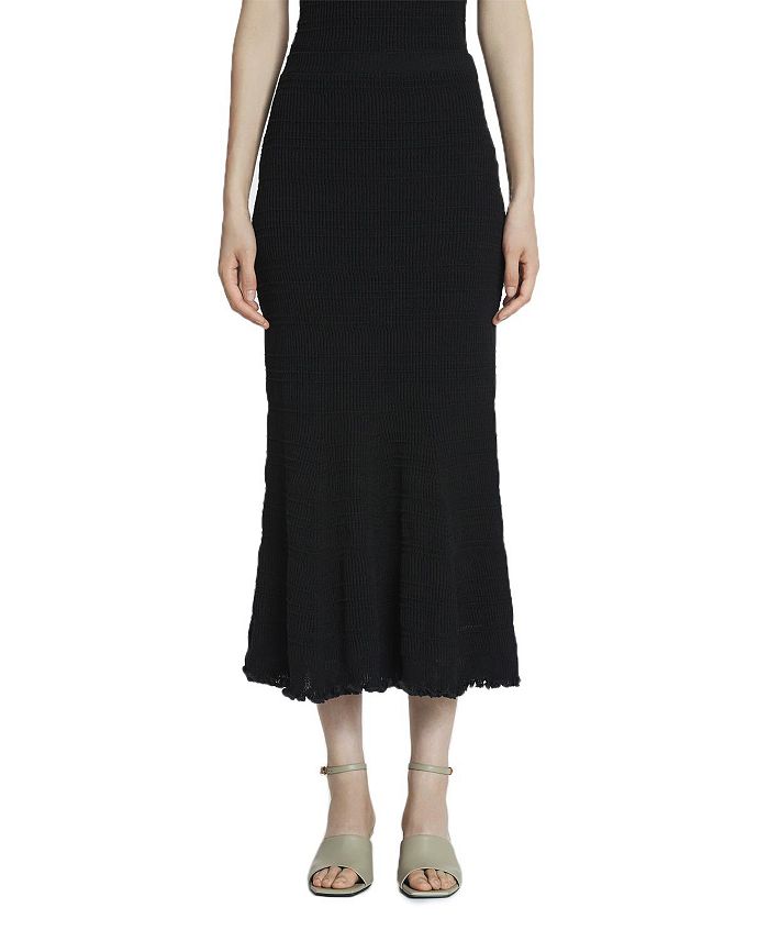 

Хлопковая юбка миди Lanvin, черный