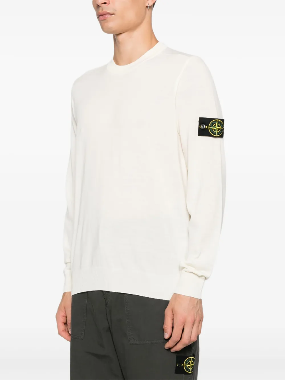 5100071 шерстяной свитер с накладными карманами Stone Island, нейтральный — фото 3
