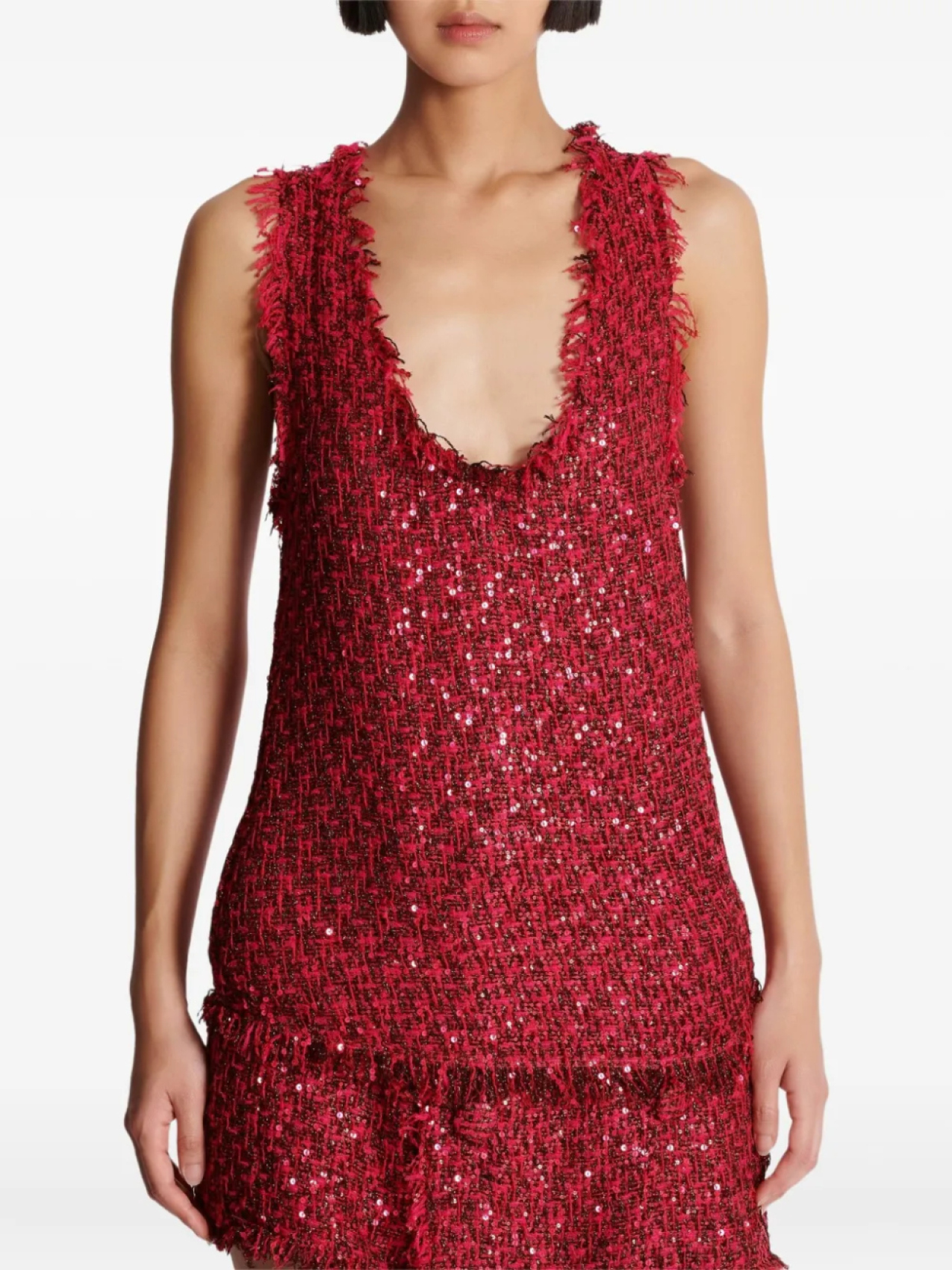 

Balmain твидовый топ, розовый